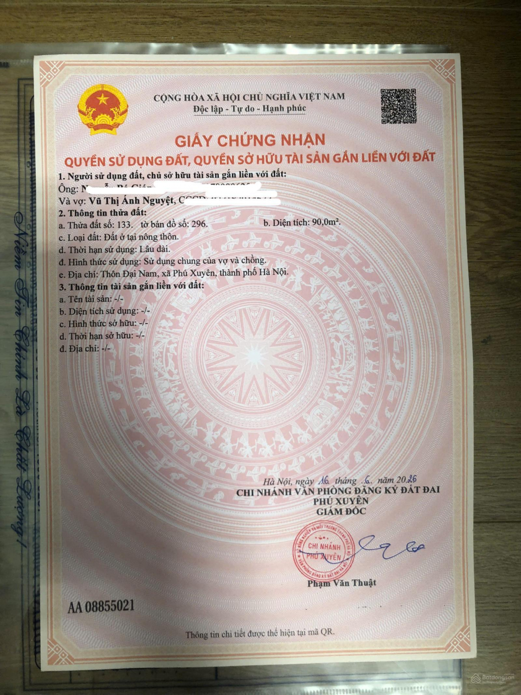 CHÍNH CHỦ BÁN 90M2 ĐẤT LÔ GÓC TRUNG TÂM PHÚ XUYÊN-NGAY QL1A