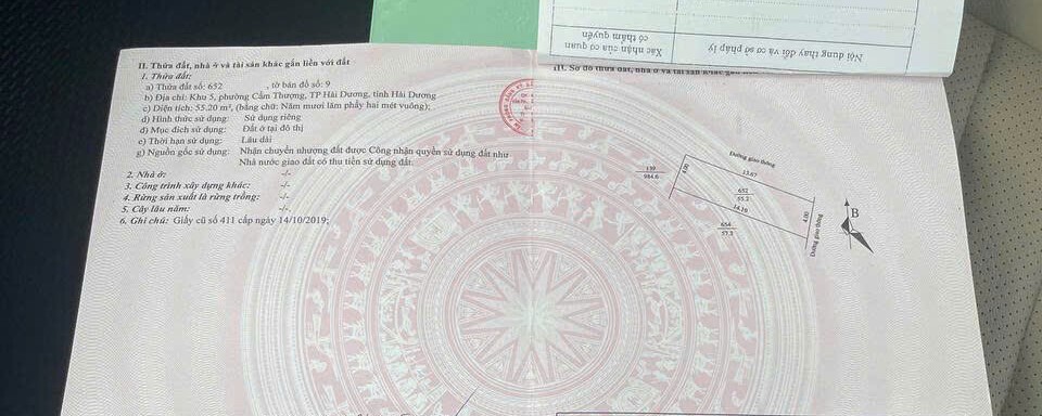 Bán lô góc Phan Đình Phùng Cẩm Thượng 55m2 Ô Tô Tránh Giá 1.x Tỷ