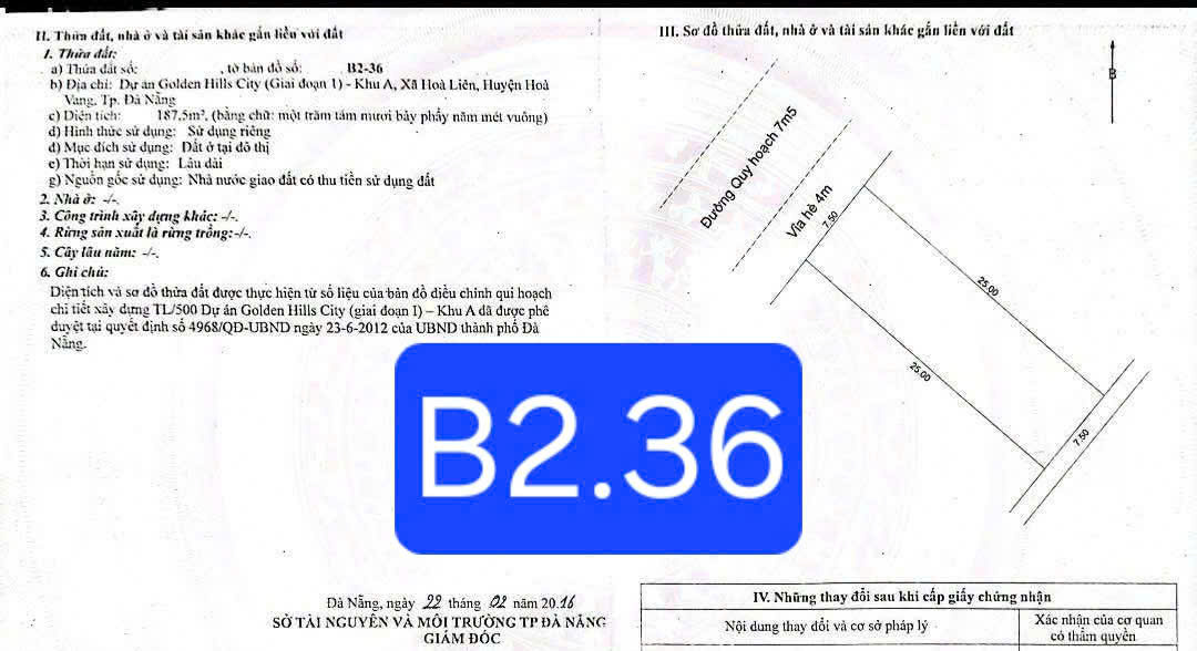 🔴💥Bán đất đường 7,5m - Dự án Golden hills city