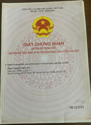 Chính chủ bán đất sổ đỏ Hồng Kỳ, Sóc Sơn - 102m2, trục đường liên thôn, tiềm năng tăng giá