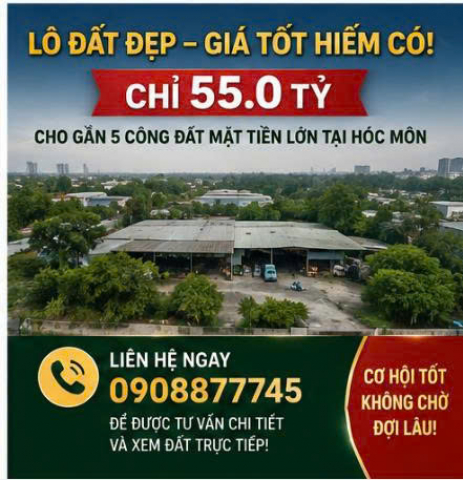 Kho xưởng 4875m2 Đặng Công Bỉnh, Xuân Thới Thượng, Hóc Môn. Bán gấp 55 tỷ!